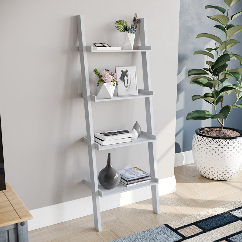 Ogilvie 56cm W Ladder Bookcase, Grey, 154cm H