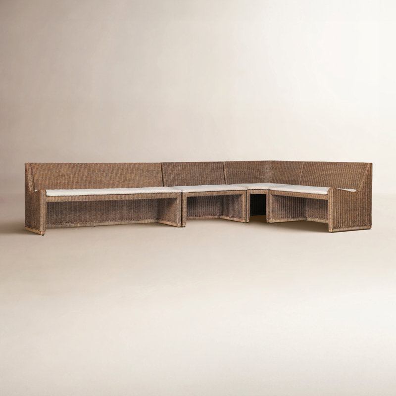 Senna L-Shape Dining Banquette, 32.5" H x 144.75" W x 83.25" D, Right Hand Facing