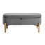 Banc de rangement élégant en velours côtelé gris avec des pieds en bois massif et une base polyvalente d'inspiration Mid-Century-59716232