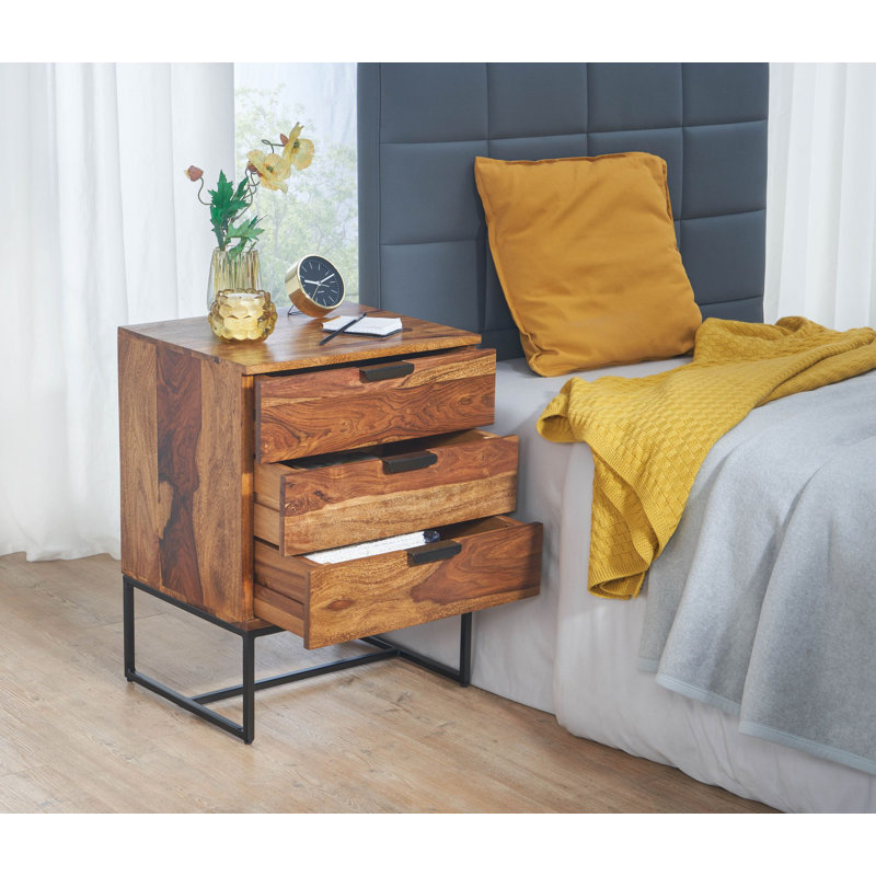 Adriann 50cm W Iron Bedside Table