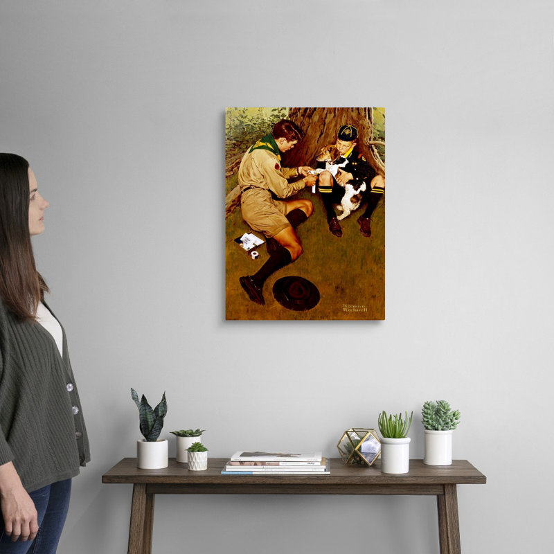 «Friend In Need», art mural sur toile, H 24 po x l 18 po x P 1,25 po, Toile tendue