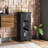 Bathroom Floor Cabinet With Single Glass Door Drawer & Adjustable Shelf-1827378516