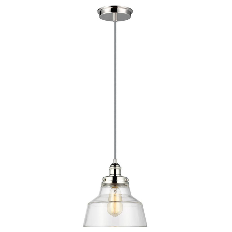 Llewellyn 1 - Light Dome Pendant, Polished Nickel