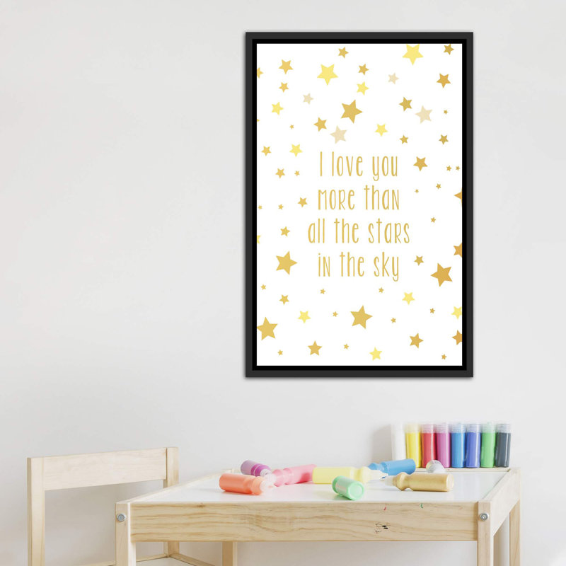 Love You More Art, H 48 po x l 32 po x P 1,5 po, Toile avec cadre noir