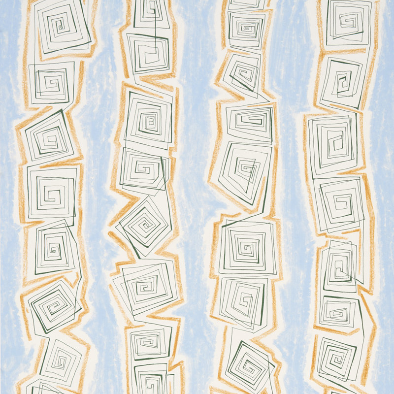Schumacher x Backdrop Taboo Wallpaper, Sky