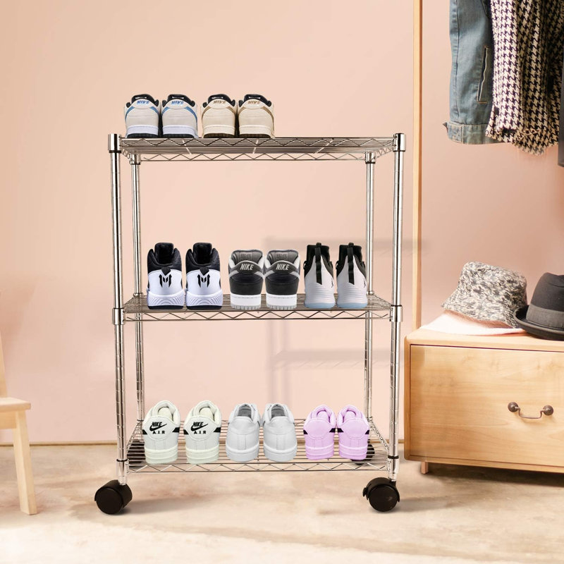 Étagère Gimar, Chrome chrome, H 31,89 po x l 13,78 po x P 24,02 po