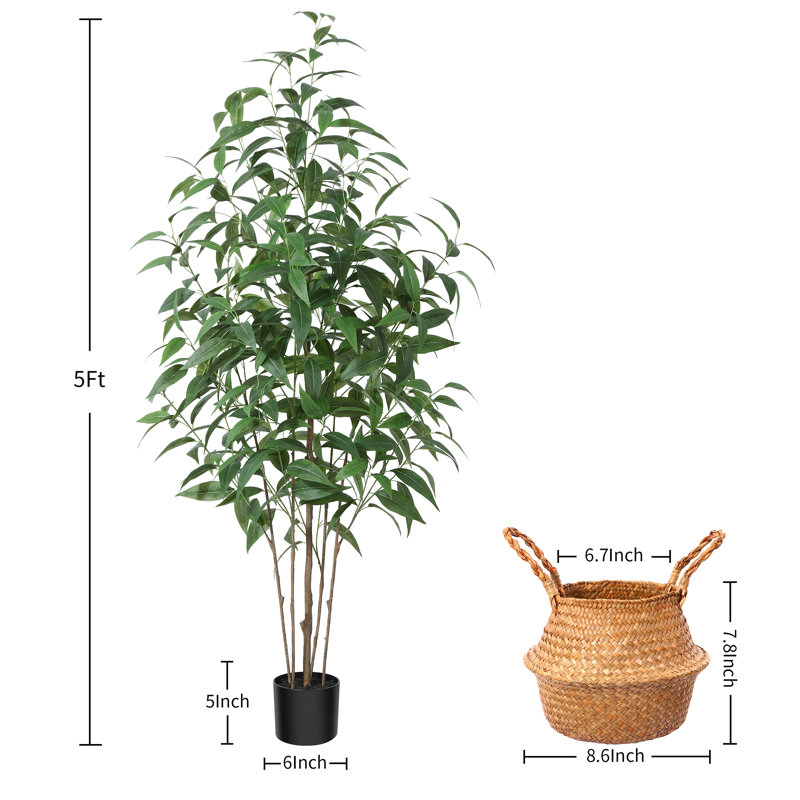Eucalyptus artificiel Adcock dans un panier, 1, H 59 po x l 20 po x P 20 po