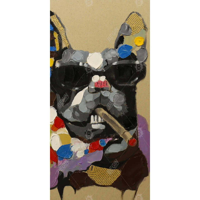 Abstract smoking dog - 15.75"x31.50" Desk mat