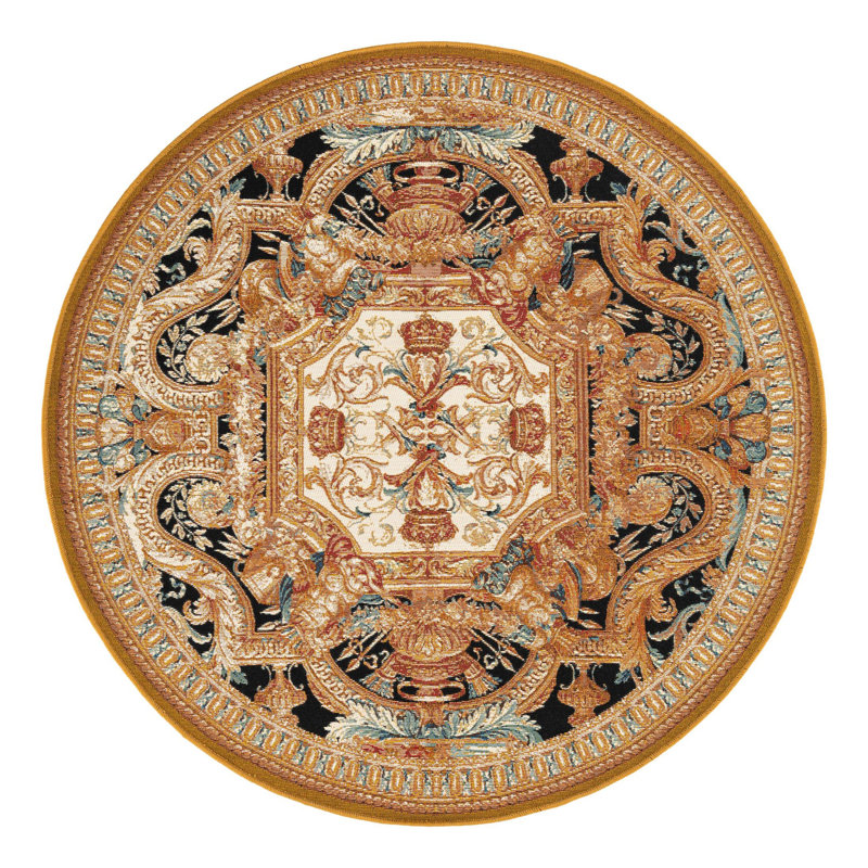Tapis d'extérieur traditionnel, Rond 5 pi 3 po