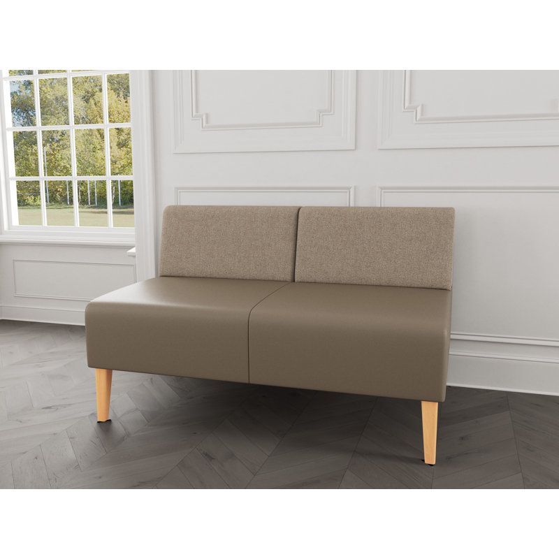 Causeuse sans accoudoirs Luxe Lounge, Bois naturel, Archétype limon / Modena Farro