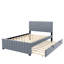 Lit plateforme double en velours avec lit gigogne-1161589086