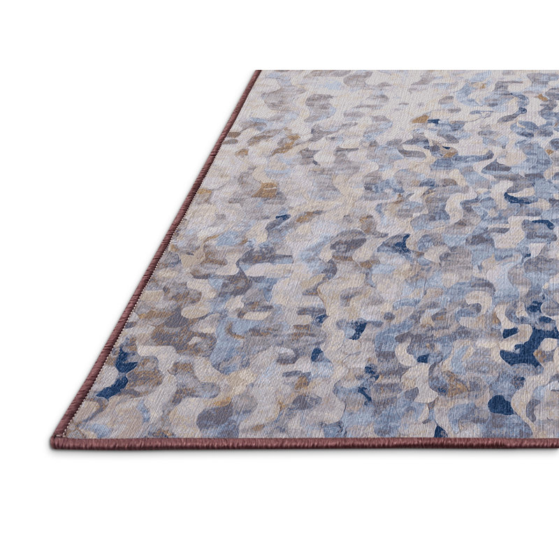 Machine Washable Beige Area Rug, Square 5'