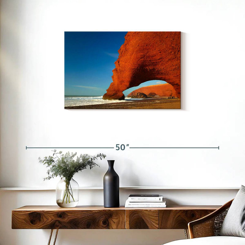 Plage à arche rouge marocaine Gillard, H 20 po x l 30 po