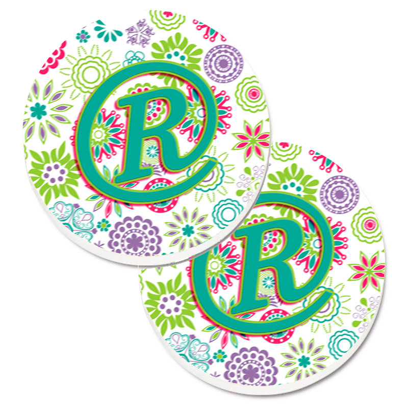 Sous-verre voiture de voiture fleurs initial, R