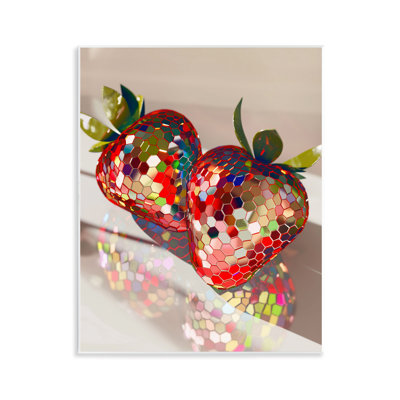 Plaque murale Reflecting Disco Strawberries, design par Arlington Prints