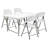 120cm Rectangular Adjustable Folding Table with 4 Chairs