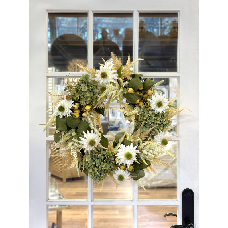 Hydrangea Fall Wreath and Centerpiece