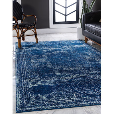 Tapis décoratif bleu de Vienne oriental