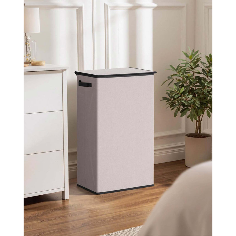 Bhargava Fabric Laundry Hamper with Handles, Beige