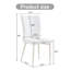 Chaise de salle à manger moderne et minimaliste, dossier et coussin de siège incurvés en similicuir blanc, pieds de chaise en métal blanc