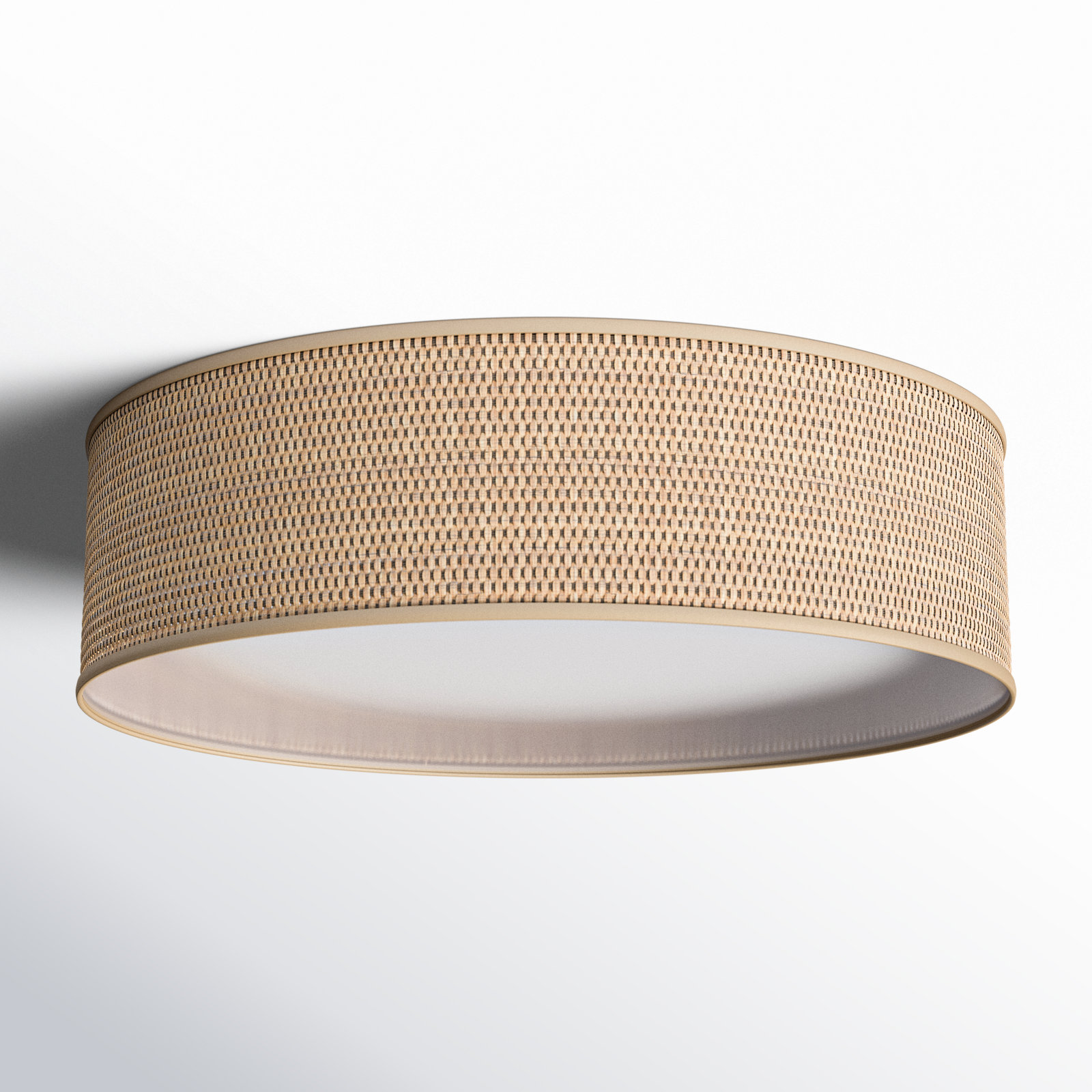 Jessalyn Single Light LED Flush Mount, 5.5" H x 20" W x 20" D, Grass Cloth