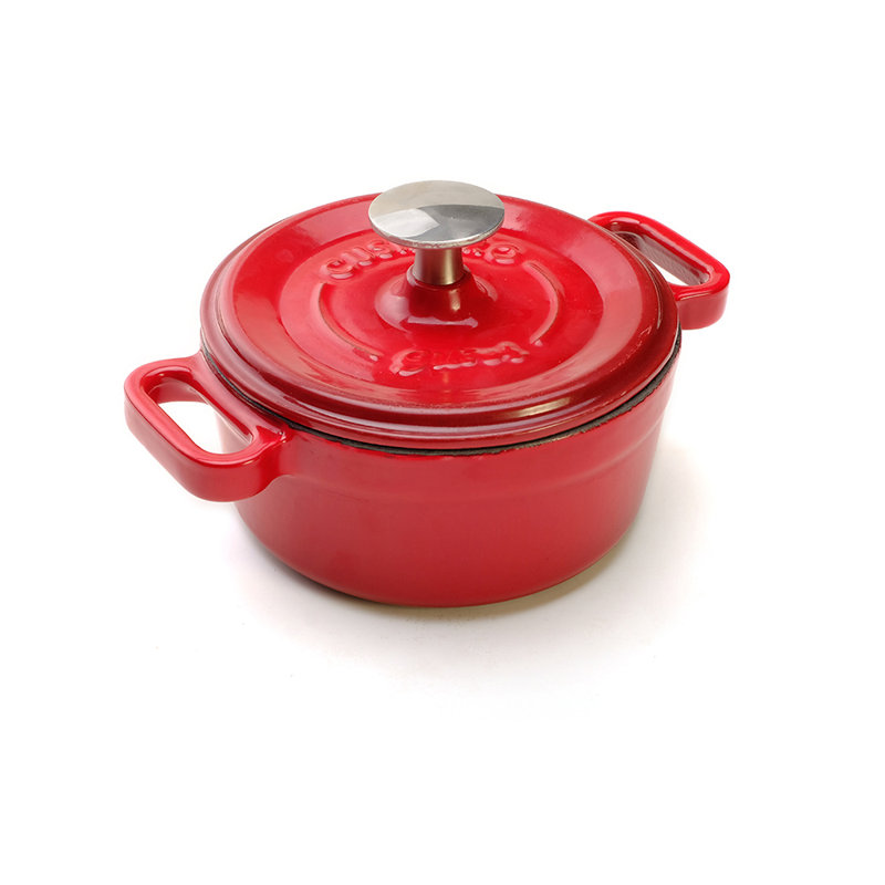 Cocotte ronde en fonte Turgla Home, Rouge, 0,5 pte