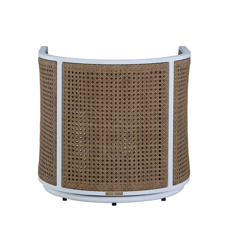 Havana Cane N-Dura Resin Wicker Swivel Lounge, Perigold Key Figure Twilight, Welt/Standard fill, Black