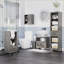 Armoires de rangement sous l'évier avec 2 portes Étagère ouverte, meuble-lavabo contemporain Kleankin | Gris ardoise | Panneau de particules
