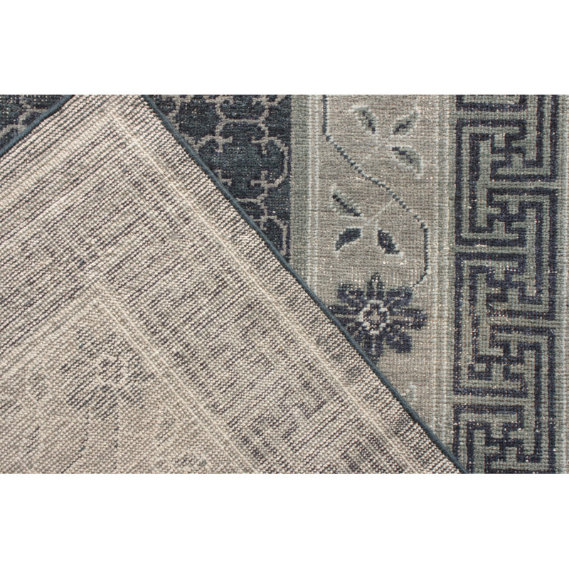 Distressed Homage Hand Knotted Wool Area Rug, Runner 3' x 8'