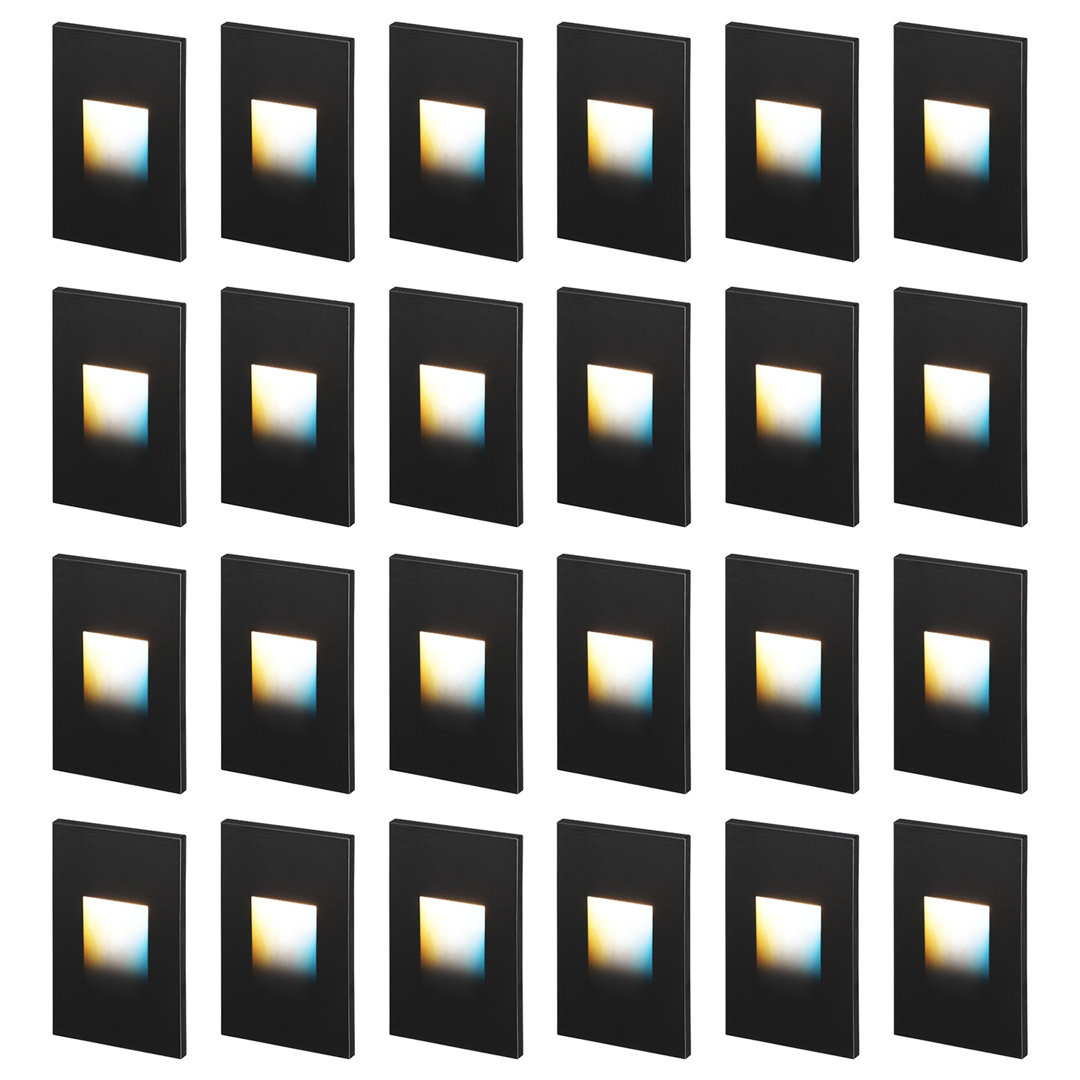 Black LED Step Lights, Dimmable Deck Light for Indoor&Outdoor, 2700K/3000K/3500K/4000K/5000K Selectable (Set of 24) LEDVANS