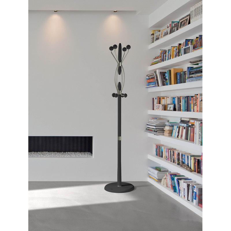 Jana Freestanding 8 - Hook Coat Rack, Black