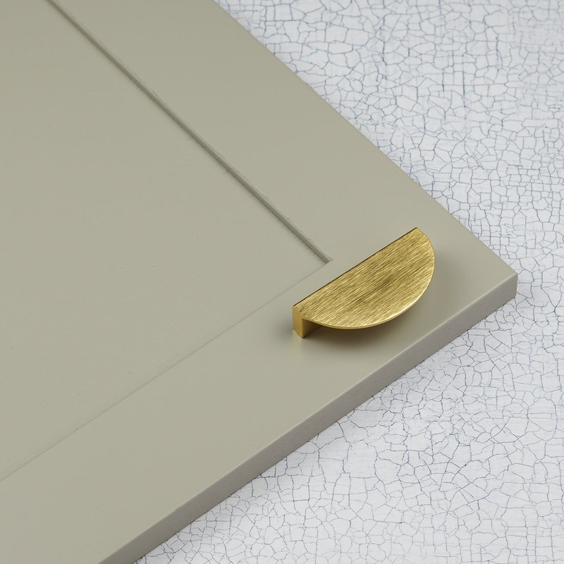 64mm Brushed Brass Half Moon Cabinet Handle, Brushed Gold