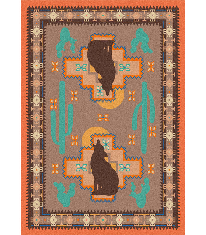 Tapis orange Abra Southwestern, Rectangle 5 pi 4 po x 7 pi 8 po