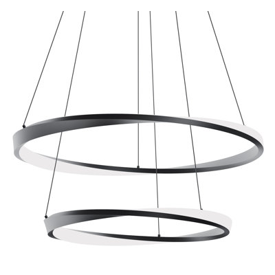 Oberon - 40'' Double LED Pendant - Black