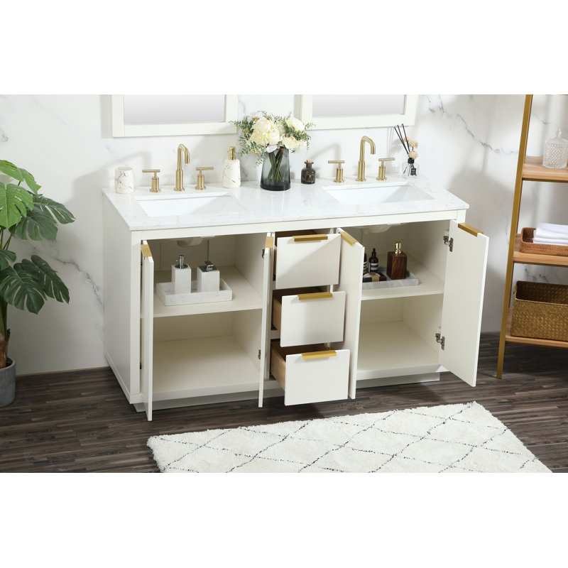 Ensemble de meuble-lavabo double Broadlands, Blanc