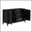 Buffet à motif ondulé - 3 tablettes réglables, 3 tiroirs, portes à fermeture en douceur et poignées en métal pour un rangement moderne