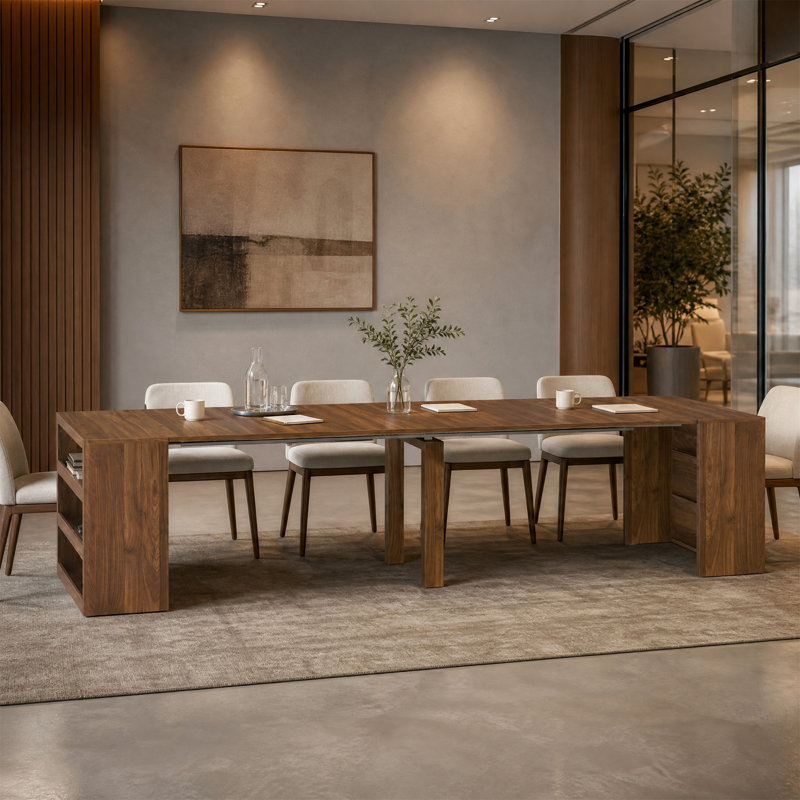 Table de salle à manger pliante en bois extensible, idéale pour les cuisines, les salons et les salles de conférence