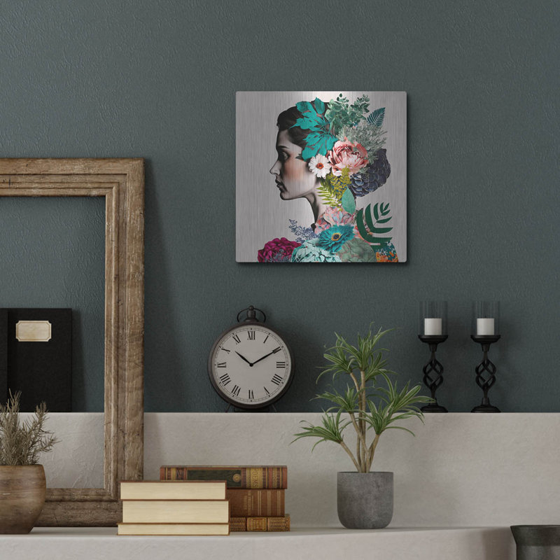 «Floral Profile» par Design Fabrikken, mur en métal, H 12 po x l 12 po