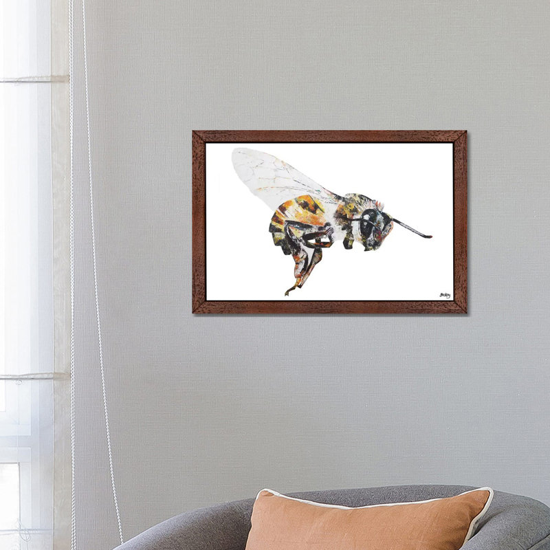 Bee 1 Piece Wall Art on Canvas, 152.5 cm H x 101.5 cm W, Brown Framed