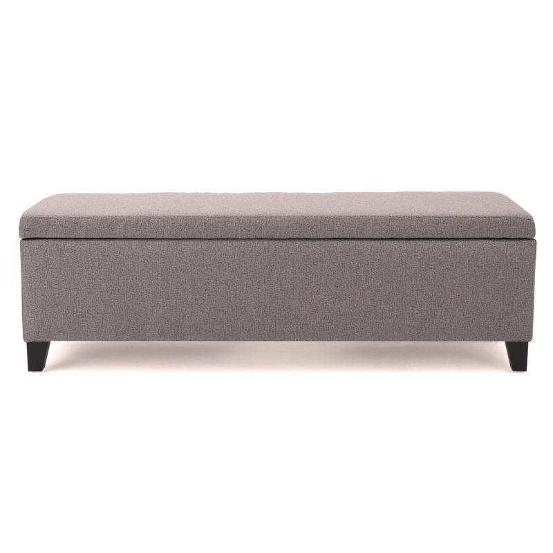 Schmit Fabric Upholstered Storage Bench, Dark Gray, 16.25" H x 51.25" W x 17.50" D