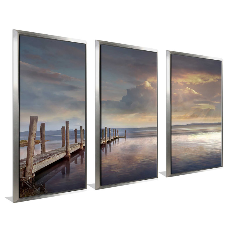 " Evening Reflection " 3 - Pieces, 52.5" W x 33.5" H