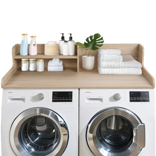 Kaboon 2-Tier Washer Dryer Countertop 28" D X 12" H", Laundry Shelf Organizer