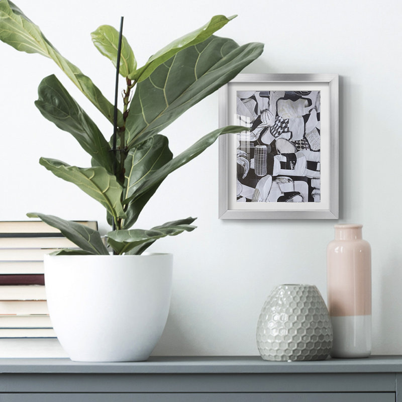Beverlywood City Forms - Impression encadrée, H 28,5 po x l 20,5 po, Argent argent