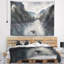 Tapisserie «Seascape Mountain River» avec brouillard et pluie-28506372