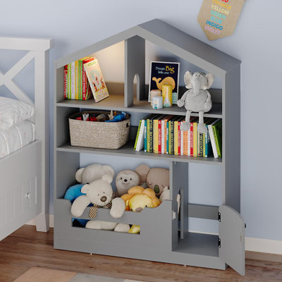 Organisateur de rangement à 3 niveaux pour bibliothèque et jouets pour enfants avec détecteur de mouvement intégré