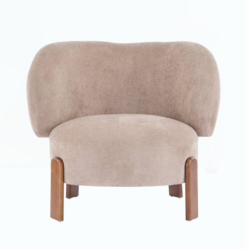 Fauteuil à oreilles sans accoudoirs, Marron clair