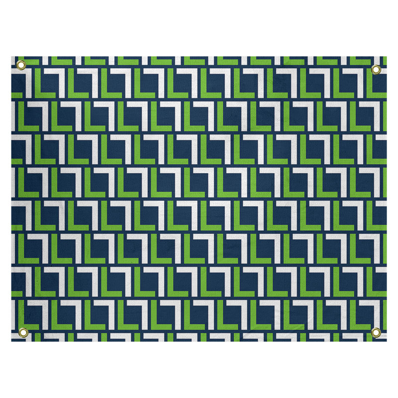 Tapisserie murale Seattle Football Luxury, H 27,5 po x l 37,5 po, Bleu/vert/blanc, Microfibre