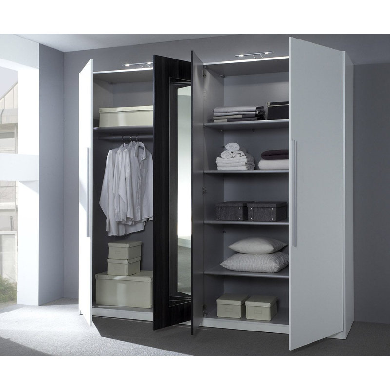 Benjerman 4 Door Manufactured Wood Wardrobe, Arctic Pine