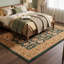 Tapis Denholm traditionnel persan audacieux, de couleur or, vert, crème, ivoire, lavable en machine, antidérapant, à poils courts, pour l'intérieur et l'extérieur, adapté aux animaux domestiques, idéal pour le salon, la chambre, la salle à manger, l'entrée, le couloir ou le bureau.-555840052