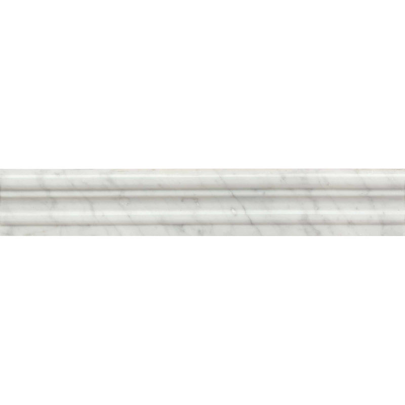 Marble 12 in. L x 2 in. W Marble Quarter Round Tile Trim, White Carrara